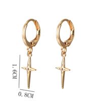 1 Pair Simple Style Commute Cross Plating Inlay Copper Zircon Gold Plated Silver Plated Drop Earrings main image 2