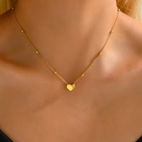 201 Stainless Steel 18K Gold Plated Simple Style Plating Inlay Letter Square Heart Shape Shell Necklace main image 9