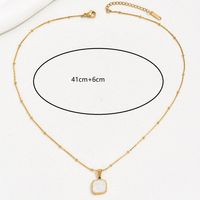 201 Stainless Steel 18K Gold Plated Simple Style Plating Inlay Letter Square Heart Shape Shell Necklace sku image 4