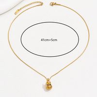 201 Stainless Steel 18K Gold Plated Simple Style Plating Inlay Letter Square Heart Shape Shell Necklace sku image 5