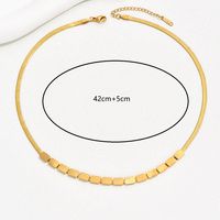 201 Stainless Steel 18K Gold Plated Simple Style Plating Inlay Letter Square Heart Shape Shell Necklace sku image 6