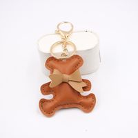 1 Piece Cartoon Style Bear Bow Knot Pu Leather Bag Pendant Keychain sku image 6