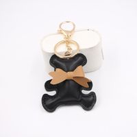 1 Piece Cartoon Style Bear Bow Knot Pu Leather Bag Pendant Keychain sku image 4
