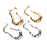 1 Pair Simple Style Artistic U Shape Water Droplets Plating Stainless Steel Gold Plated Ear Studs main image 2