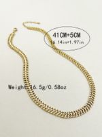 304 Stainless Steel 14K Gold Plated Hip-Hop Rock Simple Style Polishing Plating Grain Necklace main image 2