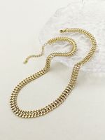 304 Stainless Steel 14K Gold Plated Hip-Hop Rock Simple Style Polishing Plating Grain Necklace main image 3
