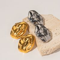 1 Paar Lässig Einfacher Stil Irregulär Überzug Rostfreier Stahl 18 Karat Vergoldet Ohrringe main image 1