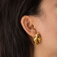 1 Pair Casual Simple Style Irregular Plating Stainless Steel 18k Gold Plated Earrings main image 5