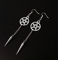 Gothic Retro Pentagram Cross Alloy Plating Women's Drop Earrings main image 1