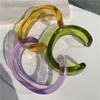 Simple Style Solid Color Arylic Women's Bangle main image 5
