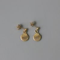 1 Pair Beach Simple Style Starfish Shell Plating Titanium Steel 14k Gold Plated Drop Earrings sku image 1