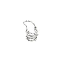 1 Stück Einfacher Stil Pendeln C-form Überzug Kette Inlay Kupfer Perle Zirkon Ohrclips sku image 1