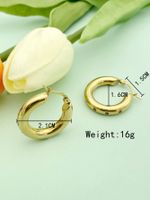 1 Pair Modern Style Round Plating Inlay Stainless Steel Artificial Diamond Gold Plated Hoop Earrings main image 2