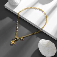 Titanium Steel 18K Gold Plated IG Style Simple Style Toggle Plating Butterfly Pendant Necklace main image 2