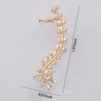Glamour Mignon Feuilles Alliage Incruster Strass Femmes Clips D'oreille main image 5