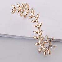 Glam Cute Leaves Alloy Inlay Rhinestones Women's Ear Clips sku image 1