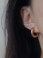 Simple 18k Gold-plated Stainless Steel Jewelry Gold And Silver Hoop Earrings Jewelry main image 4