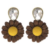 Fashion Temperament Chrysanthemum Drop Rhinestone Earrings Nhjq136372 sku image 5