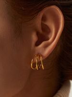 Fashion C Shape Gold Plated Stainless Steel Gold Plated Ear Studs main image 5