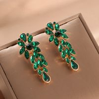 1 Pair Glam Luxurious Round Inlay Alloy Crystal Drop Earrings main image 2