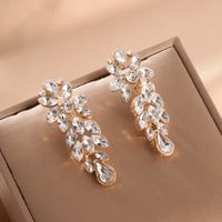 1 Pair Luxurious Shiny Geometric Tassel Inlay Alloy Artificial Crystal Drop Earrings main image 3