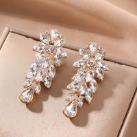 1 Pair Luxurious Shiny Geometric Tassel Inlay Alloy Artificial Crystal Drop Earrings sku image 1
