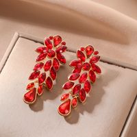 Glam Shiny Geometric Alloy Tassel Inlay Artificial Crystal Women's Drop Earrings main image 1