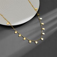 Titan Stahl 18 Karat Vergoldet Einfacher Stil Überzug Pentagramm Herzform Halskette sku image 1
