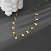 Titanium Steel 18K Gold Plated Simple Style Plating Pentagram Heart Shape Necklace main image 4