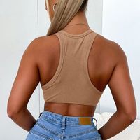 Women's Racerback Tank Tops Wrap Crop Top Tank Tops Backless Casual Basic Simple Style Solid Color main image 4