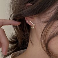 Simple Style Shiny Star Metal Plating Inlay Zircon Women's Drop Earrings main image 1