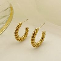 1 Pair IG Style Geometric Plating 304 Stainless Steel 14K Gold Plated Earrings main image 4