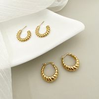 1 Pair IG Style Geometric Plating 304 Stainless Steel 14K Gold Plated Earrings main image 5