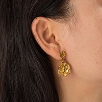 1 Pair Ig Style Rose Plating Stainless Steel 18k Gold Plated Dangling Earrings main image 4