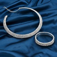 Moda Geométrico Aleación Embutido Diamantes De Imitación Mujeres Pulsera Aretes Collar sku image 5