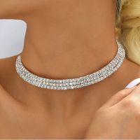Fashion Geometric Alloy Inlay Rhinestones Women's Bracelets Earrings Necklace sku image 3
