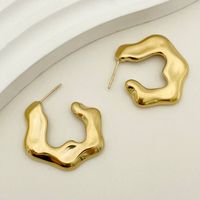 1 Pair Retro Geometric Plating 304 Stainless Steel 14K Gold Plated Earrings main image 4