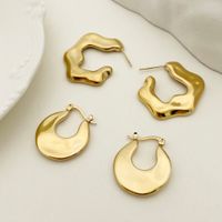 1 Pair Retro Geometric Plating 304 Stainless Steel 14K Gold Plated Earrings main image 1