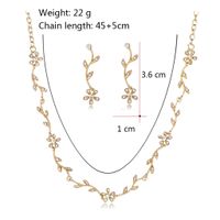 Elegant Leaf Alloy Inlay Rhinestones Silver Plated Women's Earrings Necklace main image 4