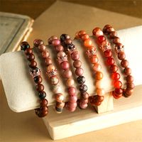 Casual Retro Crown Beaded Agate Copper Inlay Artificial Diamond Bracelets main image 1
