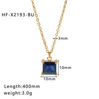 Simple Style Square Stainless Steel Titanium Steel Inlay Zircon Pendant Necklace sku image 3