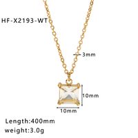 Simple Style Square Stainless Steel Titanium Steel Inlay Zircon Pendant Necklace sku image 4