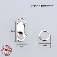 1 Piece Sterling Silver Solid Color Commute sku image 1