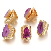 Classic Style Commute Color Block Agate Artificial Gemstones Rings In Bulk sku image 2