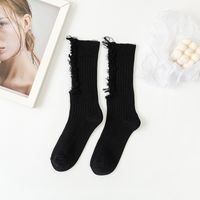 Women's Basic Solid Color Cotton Jacquard Crew Socks A Pair sku image 1