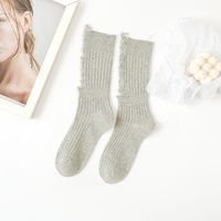 Women's Basic Solid Color Cotton Jacquard Crew Socks A Pair sku image 3