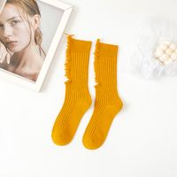 Women's Basic Solid Color Cotton Jacquard Crew Socks A Pair sku image 12