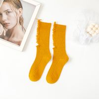 Mujeres Básico Color Sólido Algodón Jacquard Calcetines De Tripulación Un Par sku image 12