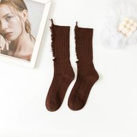 Women's Basic Solid Color Cotton Jacquard Crew Socks A Pair sku image 5