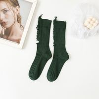 Women's Basic Solid Color Cotton Jacquard Crew Socks A Pair sku image 9